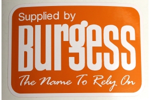 Supplied by Burgess - oblong sticker